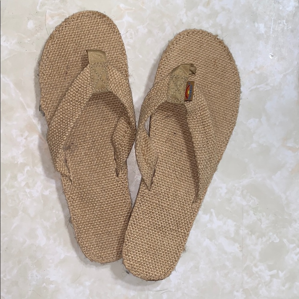 Rainbow flip flops